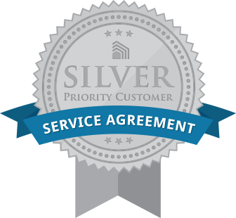 Appolo Heating - Silver priority customer service agreement badge