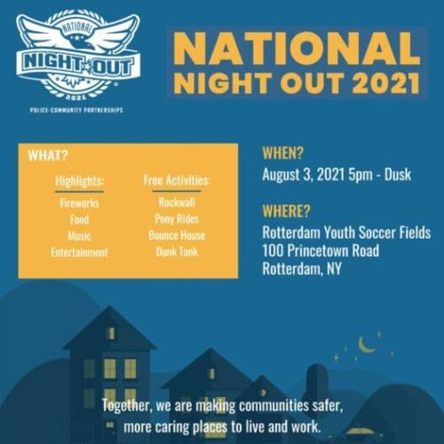 A poster for the national night out event.