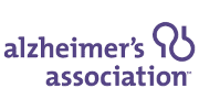 A purple logo for alzheimer 's association