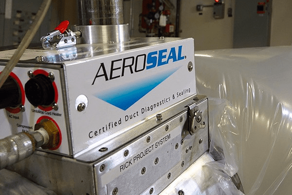 A box that has the words " aeroseal certified duct degreasing & sealing ".