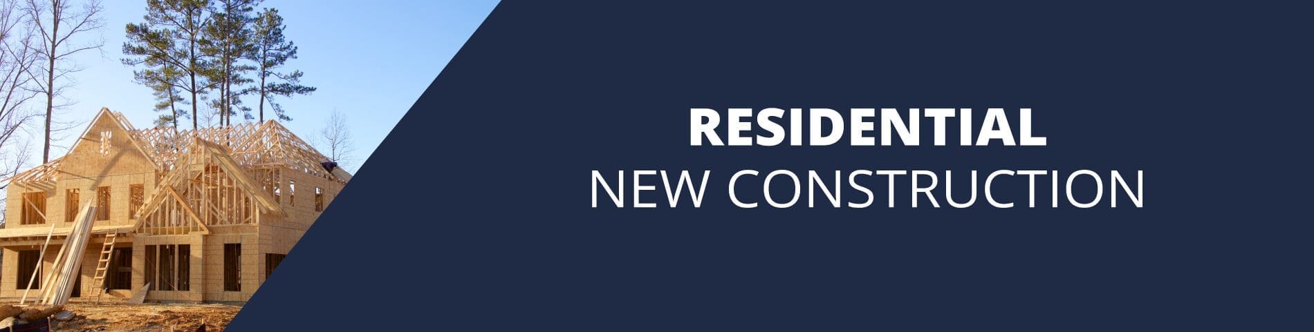 A blue background with the words " residence new construction ".