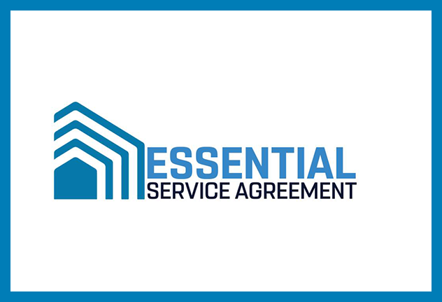 A white background with the words " essential service agreement ".