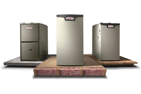 Three furnaces on wood platforms.